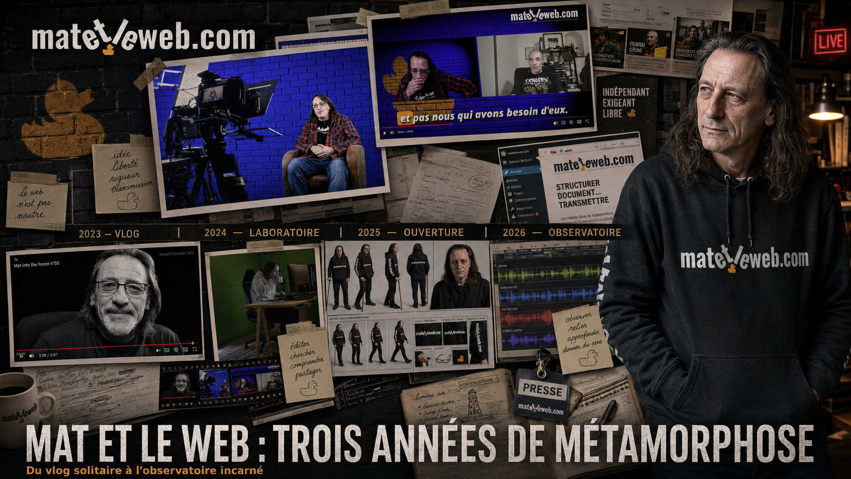 Mat et le Web : du vlog solitaire à l’observatoire incarné